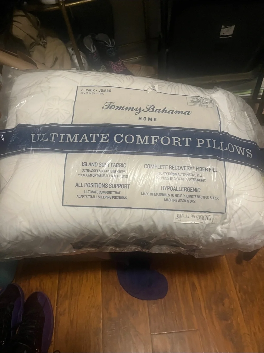 Tommy Bahama White Ultimate Comfort Pillows - 2-Pack Jumbo Queen